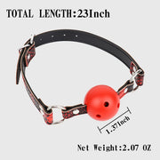 Plastic 4 Hole Ball Gag PU Leather, Open Mouth Ball Plug Bondage