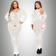 Women sexy Plus Size Fishnet Lingerie Sheer Body stockings Nightwear