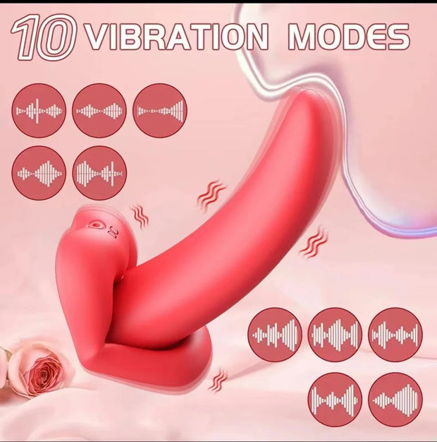 Remote Control Clitoral Mouth-Shaped Tongue Vibrator Adult Sex Toys