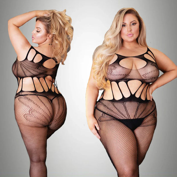 Women sexy Plus Size Fishnet Lingerie Sheer Body stockings Nightwear